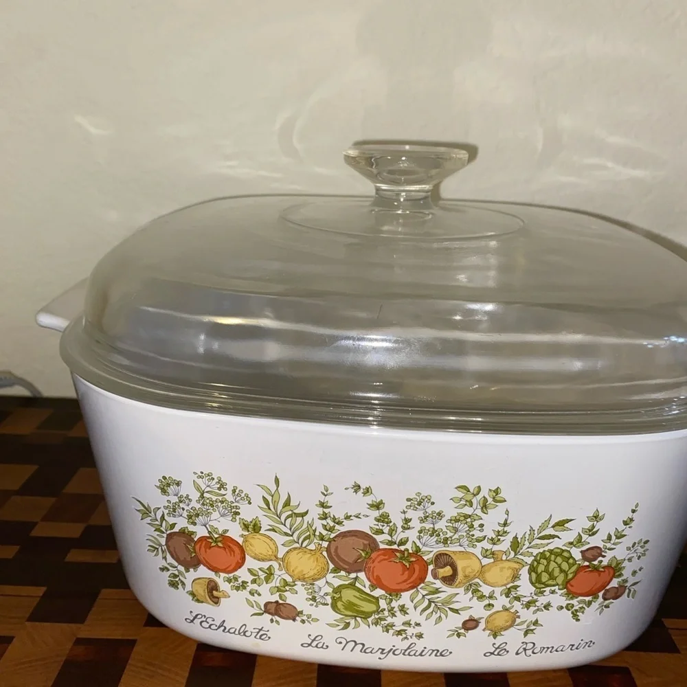 Vintage CorningWare Pyrex Spice of Life L'Echalote 5QT A5B Casserole Dish Rare